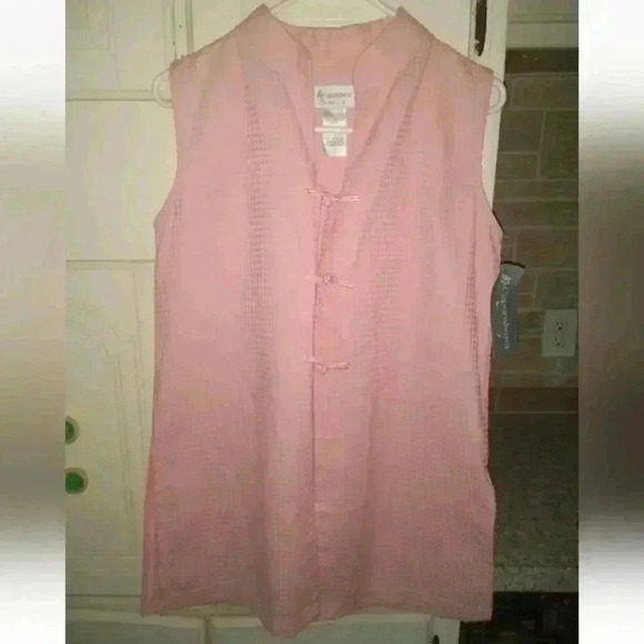 NWT Women's Copacabana Petal Pink Sleeveless Cover Blouse Size S Style #54077 - Picture 1 of 6